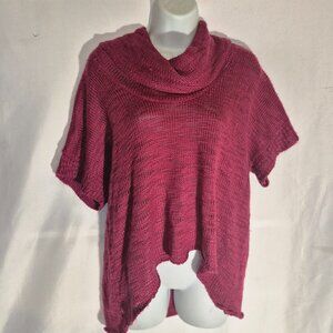 GRACE ELEMENTS dark Fuschia/purple blend Cowl neck sweater in size Large